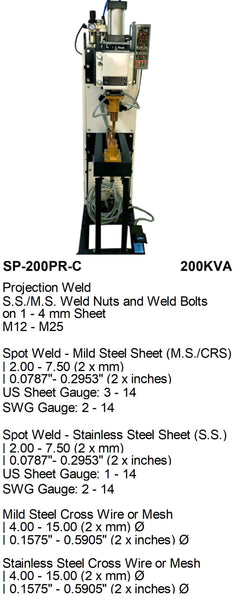 Electroweld Press Type Projection Spot Welder with Constant Current(SP-200PR-C)