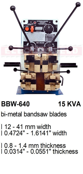 Electroweld Bi-Metal BandSaw Blade Butt Welder 15KVA (Model: BBW-640)