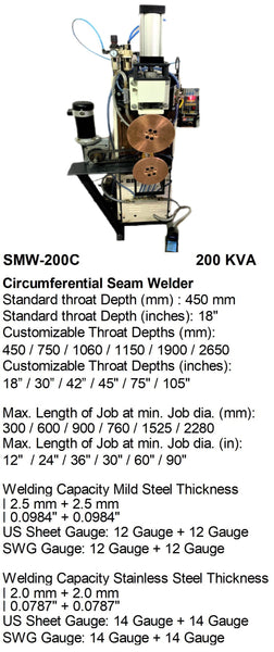 Electroweld Circumferential Seam Welder 200KVA (SMW-200C)
