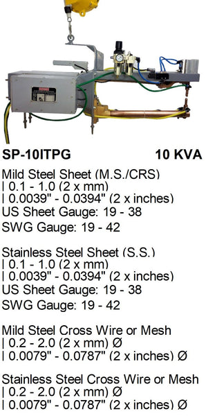 Electroweld Pneumatically Operated Portable Spot Welder IT Gun 10KVA (SP-10ITPG)