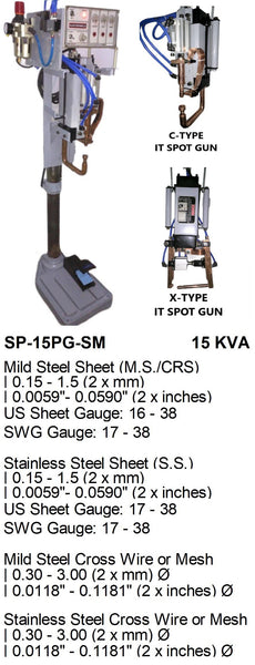 Electroweld Portable and Stationary Spot Welder IT Gun  15KVA (SP-15PG-SM)