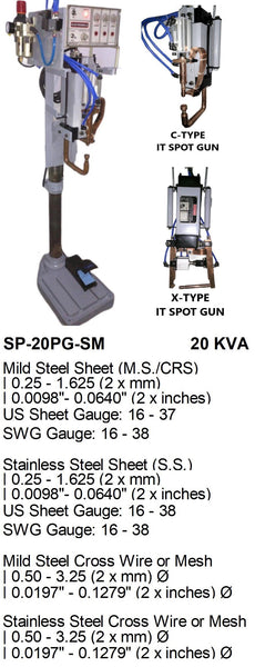 Electroweld Portable and Stationary Spot Welder IT Gun 20KVA (SP-20PG-SM)