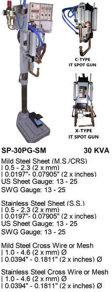 Electroweld Portable and Stationary Spot Welder IT Gun  30KVA (SP-30PG-SM)