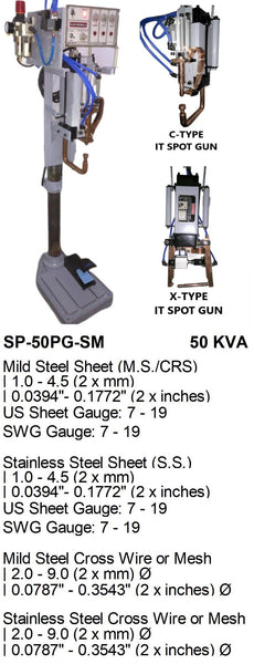 Electroweld Portable and Stationary Spot Welder IT Gun  50KVA (SP-50PG-SM)