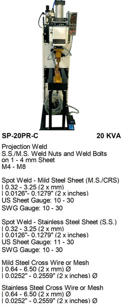 Electroweld Press Type Projection Spot Welder with Constant Current (SP-20PR-C)