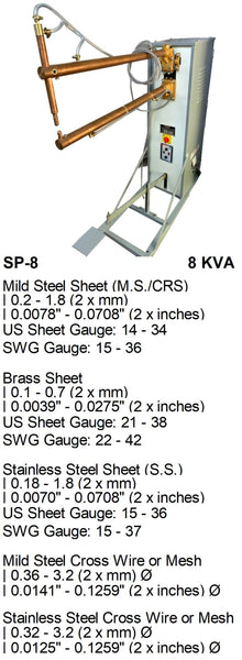 Electroweld Foot Pedal Operated Rocker Arm Spot Welder 8KVA (SP-8)