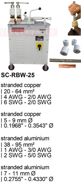 Electroweld Hand Operated Stranded or Bunched Conductor Welder 25KVA (SC-RBW-25)