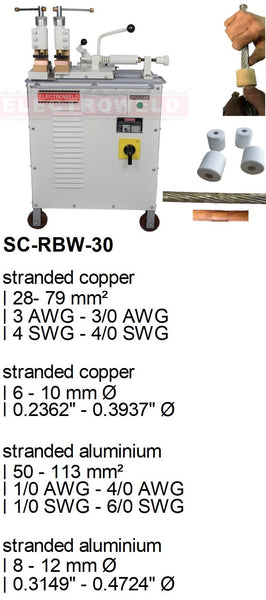 Electroweld Hand Operated Stranded or Bunched Conductor Welder 30KVA (SC-RBW-30)