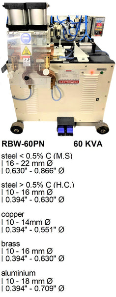 Electroweld Pneumatically Operated Rod Butt Welder 60KVA (RBW-60PN)
