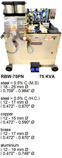 Electroweld Pneumatically Operated Rod Butt Welder  75KVA (RBW-75PN)