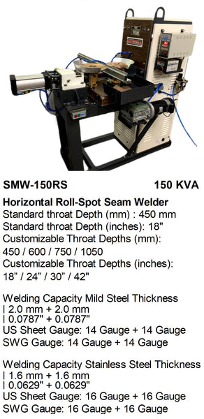 Electroweld Horizontal Roll-Spot Seam Welder 150KVA (SMW-150RS)