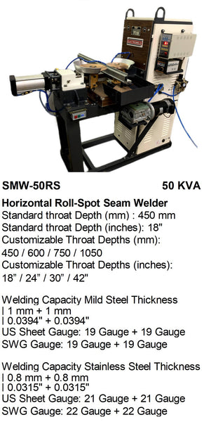 Electroweld Horizontal Roll-Spot Seam Welder 50KVA (SMW-50RS)