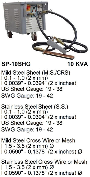 Electroweld Poke Gun Type - Single Sided Portable Spot Welder 10KVA (SP-10SHG)