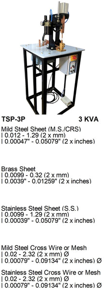 Electroweld Table Mounted Pneumatic High Precision Spot Welder 3KVA (TSP-3P)